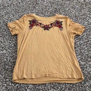 yellow w/ floral pattern t-shirt